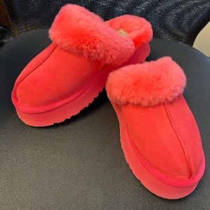 Ugg Womens DISQUETTE slippers Hibiscus Pink size 7